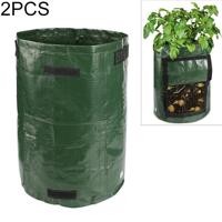2 stuks 7 gallons aardappel planten PE zakken plantaardige aanplant groeien zakken boerderij tuin benodigdheden grootte: 30cm x 35cm (groen) - thumbnail