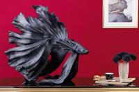 Design decoratief figuur vechtende vis CROWNTAIL 65cm zwart Betta vissculptuur - 43178 - thumbnail