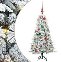 VidaXL Kunstmatige inklapbare kerstboom wit 120 cm pe en pvc - thumbnail