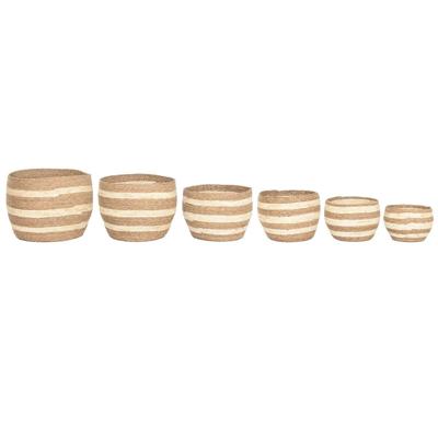 Decoratieve Doos Home ESPRIT Crème Natuurlijk Natuurlijke Vezel