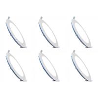 LED Downlight Slim 6 Pack - Inbouw - 6W - Helder/Koud Wit 6400K - Rond - Mat Wit - Aluminium - Ø120mm - thumbnail