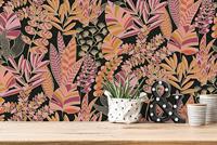 AS Creation Antigua - Zwart - Planten Behang - 390953 - thumbnail