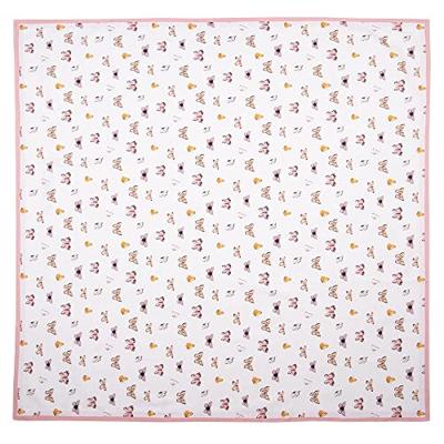 Clayre & Eef Tafelkleed 150x150 cm Beige Roze Katoen Vierkant