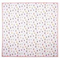 Clayre & Eef Tafelkleed 150x150 cm Beige Roze Katoen Vierkant - thumbnail