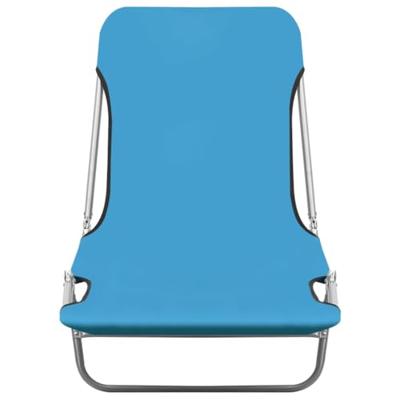 Ligbedden inklapbaar 2 st staal en stof blauw