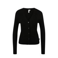 Q/S designed by ribgebreid vest zwart - thumbnail