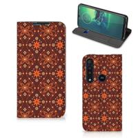 Motorola G8 Plus | Hoesje met Magneet | Batik Brown - thumbnail