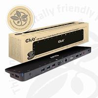 CLUB3D USB Gen1 Type-C Triple Display DP1.4 Alt mode Smart PD3.0 Charging Dock with 100 Watt Power S - thumbnail