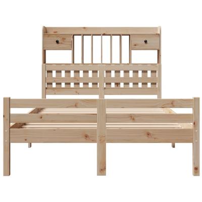 Bed met boekenkast zonder matras massief grenenhout 135x190 cm - thumbnail