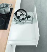 Metaltex Space Saver Pannendeksels Rek 14x42x16 cm Zilver - thumbnail