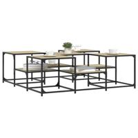 Salontafel 121x121x40 cm bewerkt hout sonoma eikenkleurig - thumbnail