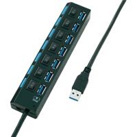 USB 3.2 Gen 1-hub 7 poorten Individueel schakelbaar, Met status-LEDs, Met iPad-laadpoort Zwart - thumbnail
