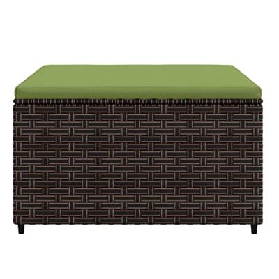 Voetensteun met kussen poly rattan bruin