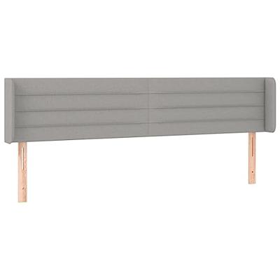 Hoofdbord met randen 203x16x78/88 cm stof lichtgrijs