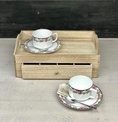 Theedoos met zeven vakken van hout, bruin (B/H/D) 30x11x20 cm