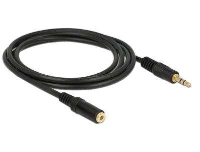 Delock 83766 Stereo Jack Verlengkabel 3,5 mm 3-pins male > female 2 m zwart Delock 83766 Stereo Jack Verlengkabel 3,5 mm 3-pins male > female 2 m zwart