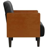 Fauteuil met armleuningen 55 cm fluweel zwart - thumbnail