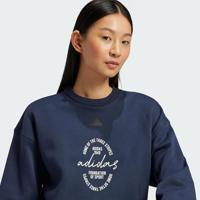 Adidas Signature Graphic Print Fleece Loose Sportsweater Dames XL/42 - thumbnail