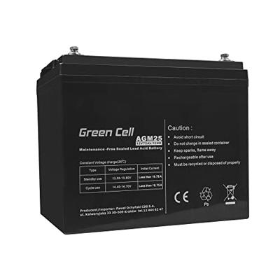 Groene cel 12 V 75 Ah VRLA AGM batterij met B4 terminal