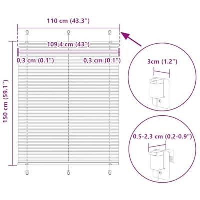 Pliss rolgordijn 110x150cm stofbreedte 109,4cm polyester zwart