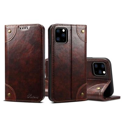 Voor iPhone 11 Pro Max barok eenvoudige horizontale Flip lederen draagtas met houder & kaartsleuven & portemonnee (donker bruin)