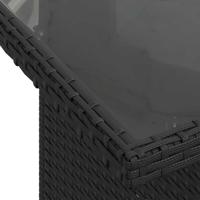 7-delige Loungeset met kussens poly rattan zwart - thumbnail