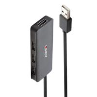 LINDY 42986 USB 2.0-hub 4 poorten Zwart - thumbnail