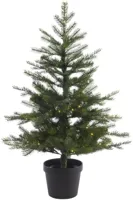 Everlands Grandis verlichte kunstkerstboom op batterijen groen 120cm, 100 lampjes - thumbnail