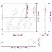 Tuinpoort met slot Zwart 85 x 100 cm Poedergecoat staal - thumbnail