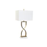 Bureaulamp DKD Home Decor 40 x 23 x 79 cm Gouden Metaal Wit Marmer 40 W 240 V - thumbnail