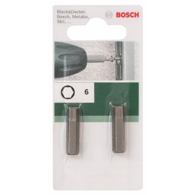 Bosch Accessoires Bit | 6 | 25mm | 1/4" | Zeskant | Standaard - 2609255952
