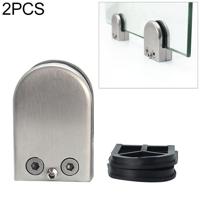 2 stuks 12-16mm concave gebogen onderkant matte gepolijst 304 RVS vaste clip reling glas hout Layer Board klembeugel - thumbnail