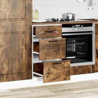 Keuken onderkast Kalmar bewerkt hout gerookt eikenkleurig - thumbnail