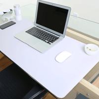 Multifunctionele Business dubbel zijdig PVC lederen muismat toetsenbord pad tabel mat computer bureau mat grootte: 90 x 45cm (zilvergrijs) - thumbnail