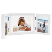 VidaXL Fotolijst drieluik 22x15 cm+2x(10x15 cm) wit - thumbnail