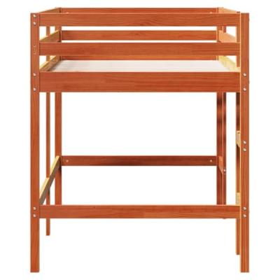 Kinderhoogslaper met ladder 90x190 cm massief grenenhout bruin Kinderhoogslaper met ladder 90x190 cm massief grenenhout bruin