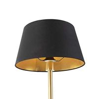 QAZQA Klassieke tafellamp messing met zwarte kap 32 cm - Simplo - thumbnail