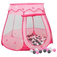 VidaXL Kinderspeeltent met 250 ballen 102x102x82 cm roze - thumbnail