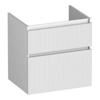 Brauer Delight Wavy - Onderkast - 60 cm - met 2 Softclose Lades Greeploos en 1 Sifon Uitsparing - Mat Wit - thumbnail