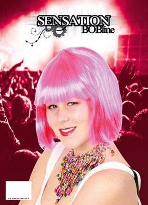 Pruik sensation bobline pink