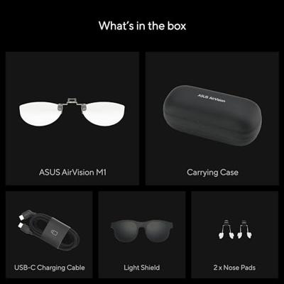 Asus AirVision M1 Smart Glasses AR-bril Zwart Met headset - thumbnail