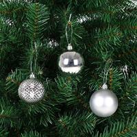 Kerstboom decoraties - Set van 66 - zilver - thumbnail