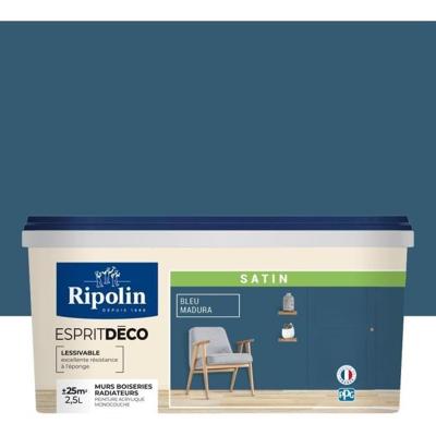 RIPOLIN Muurverf voor alle stukken, Ripolin - Blue Madura Satin, 2.5L