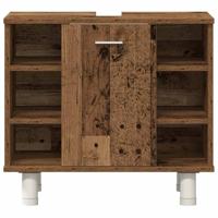 3-delige Badkamermeubelset bewerkt hout oud houtkleurig - thumbnail