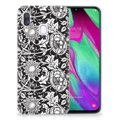 Samsung Galaxy A40 | TPU Case | Black Flowers Samsung Galaxy A40 | TPU Case | Black Flowers