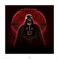 Kunstdruk Star Wars - Rogue One Darth Vader and Death Star 40x40cm - thumbnail