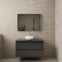 Boss & Wessing Badmeubel Paris 100 cm Met Topplaat Hoogglans Antraciet - 33768-170813 - thumbnail