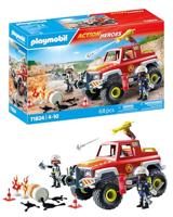 PLAYMOBIL 71824 Brandweerwagen met vlammende bus - thumbnail
