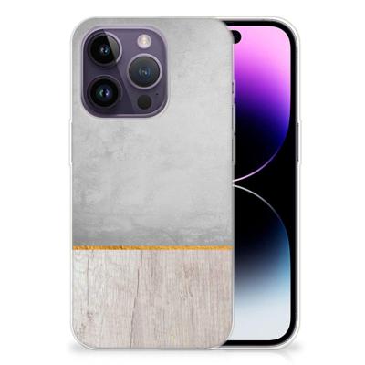 Apple iPhone 14 Pro | Bumper Hoesje | Wood Concrete
