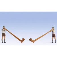 NOCH 0012821 H0 Alpenhoornspelers figuren Kant-en-klare module - thumbnail